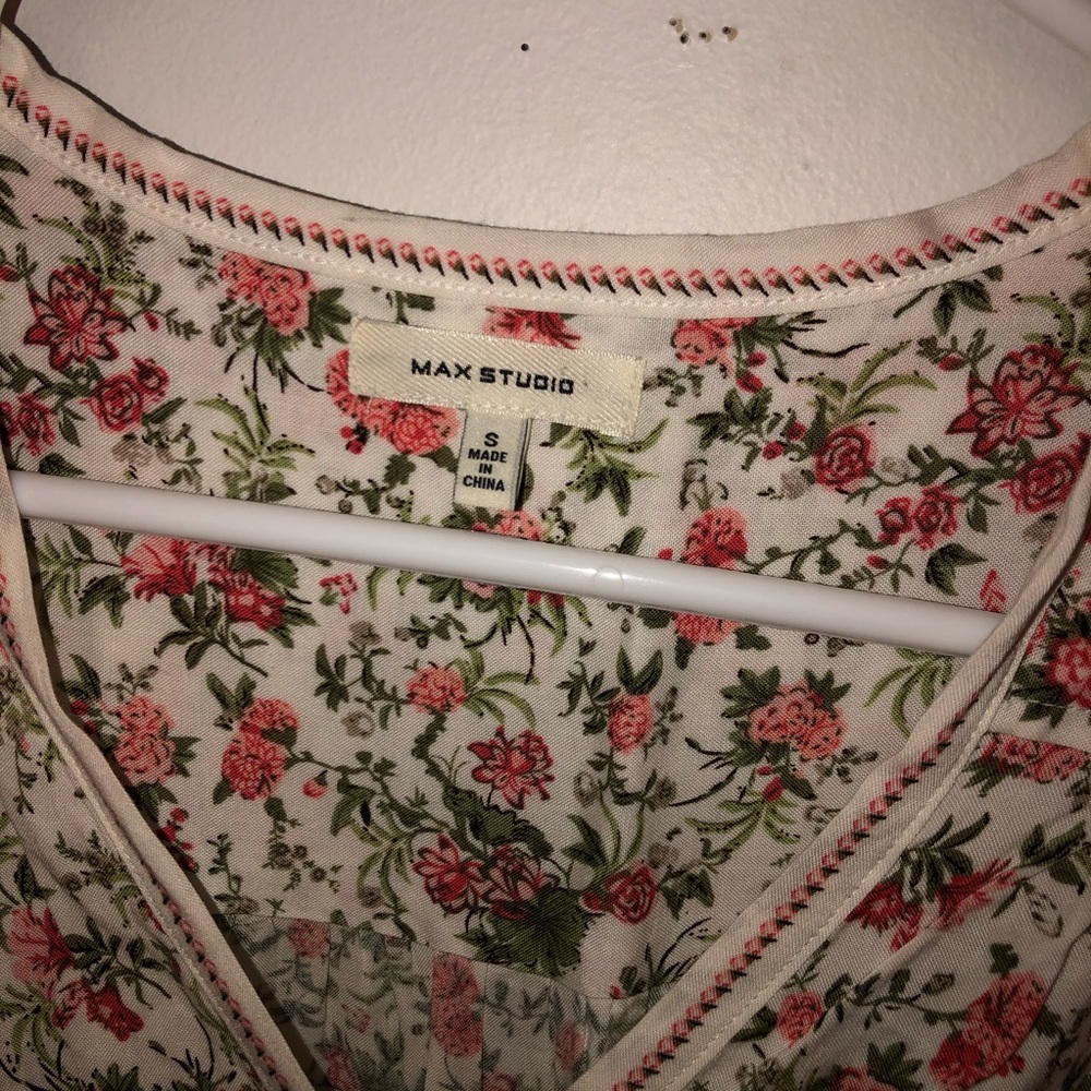Max Studio Floral Button Down Blouse - image 2